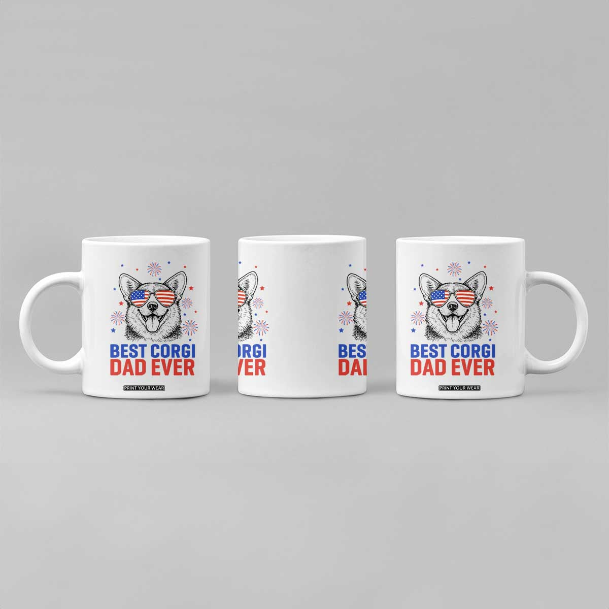 Best Corgi Dad Ever Coffee Mug Funny Dog Lover Dad 4th Of July TS14 Print Your Wear