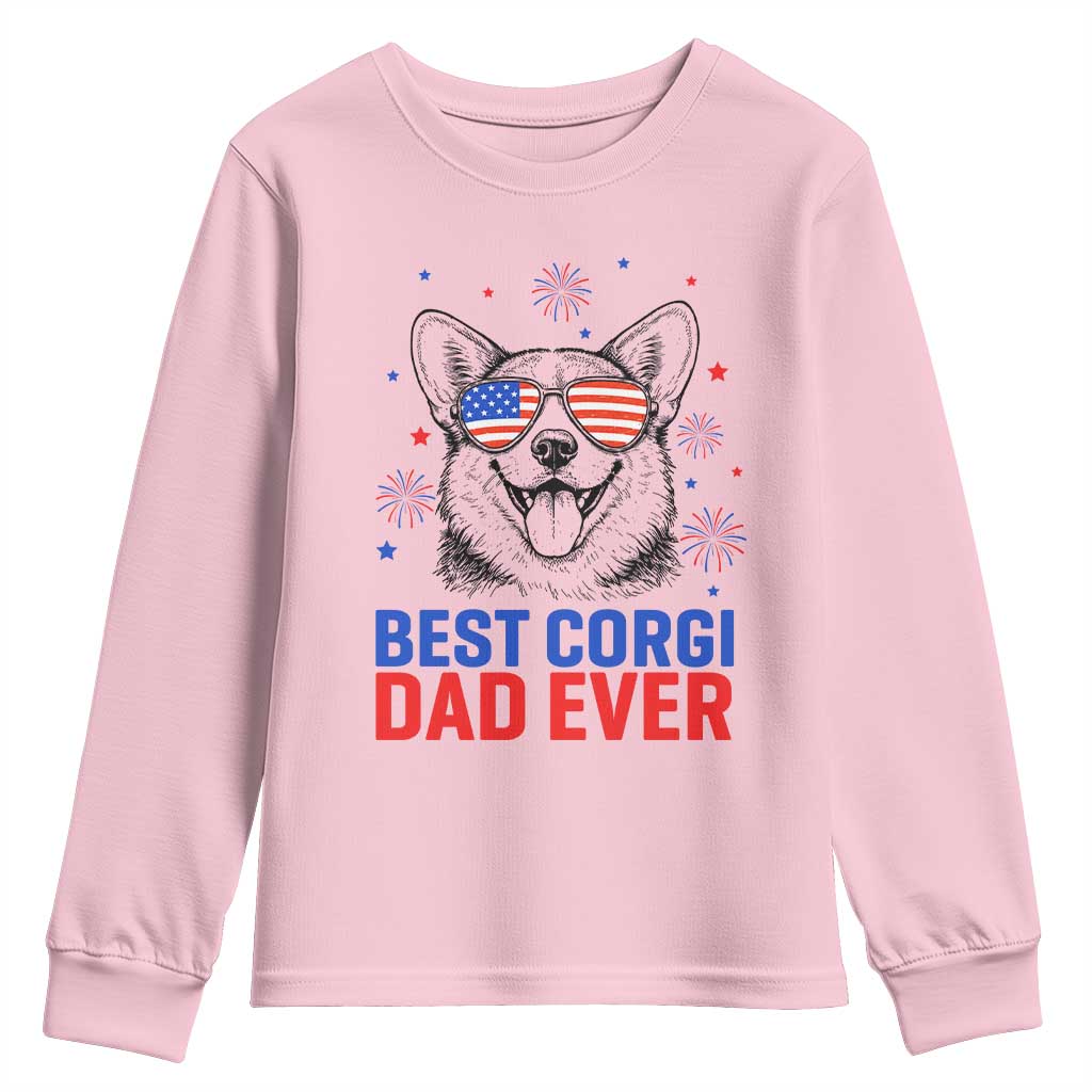 Best Corgi Dad Ever Youth Sweatshirt Funny Dog Lover Dad 4th Of July