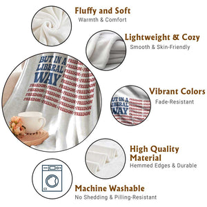 USA But In A Liberal Way 4th of July Throw Blanket Feminist Women's Rights Freedom