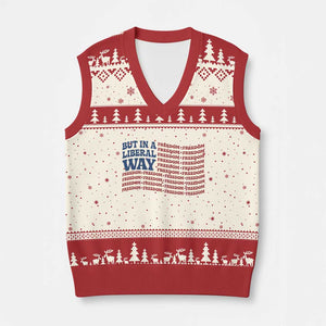 USA But In A Liberal Way 4th of July V-Neck Knit Sweater Vest Feminist Women's Rights Freedom