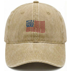 USA But In A Liberal Way 4th of July Washed Cotton Baseball Cap Feminist Women's Rights Freedom