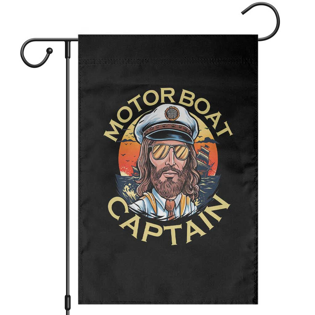 Funny Pontoon Boating Motor Boatin Lake Garden Flag Motor Boat Captain TS14 Black Print Your Wear