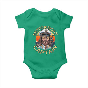 Funny Pontoon Boating Motor Boatin Lake Baby Onesie Motor Boat Captain TS14 Irish Green Print Your Wear
