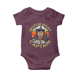 Funny Pontoon Boating Motor Boatin Lake Baby Onesie Motor Boat Captain TS14 Maroon Print Your Wear