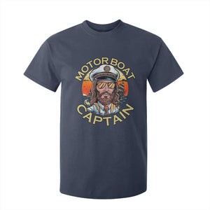Funny Pontoon Boating Motor Boatin Lake T Shirt For Kid Motor Boat Captain TS14 Navy Print Your Wear
