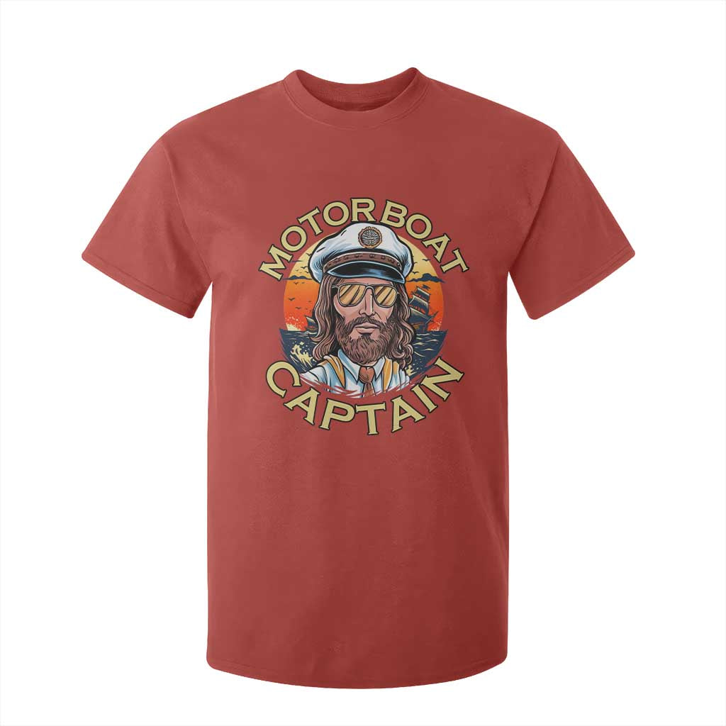 Funny Pontoon Boating Motor Boatin Lake T Shirt For Kid Motor Boat Captain TS14 Red Print Your Wear