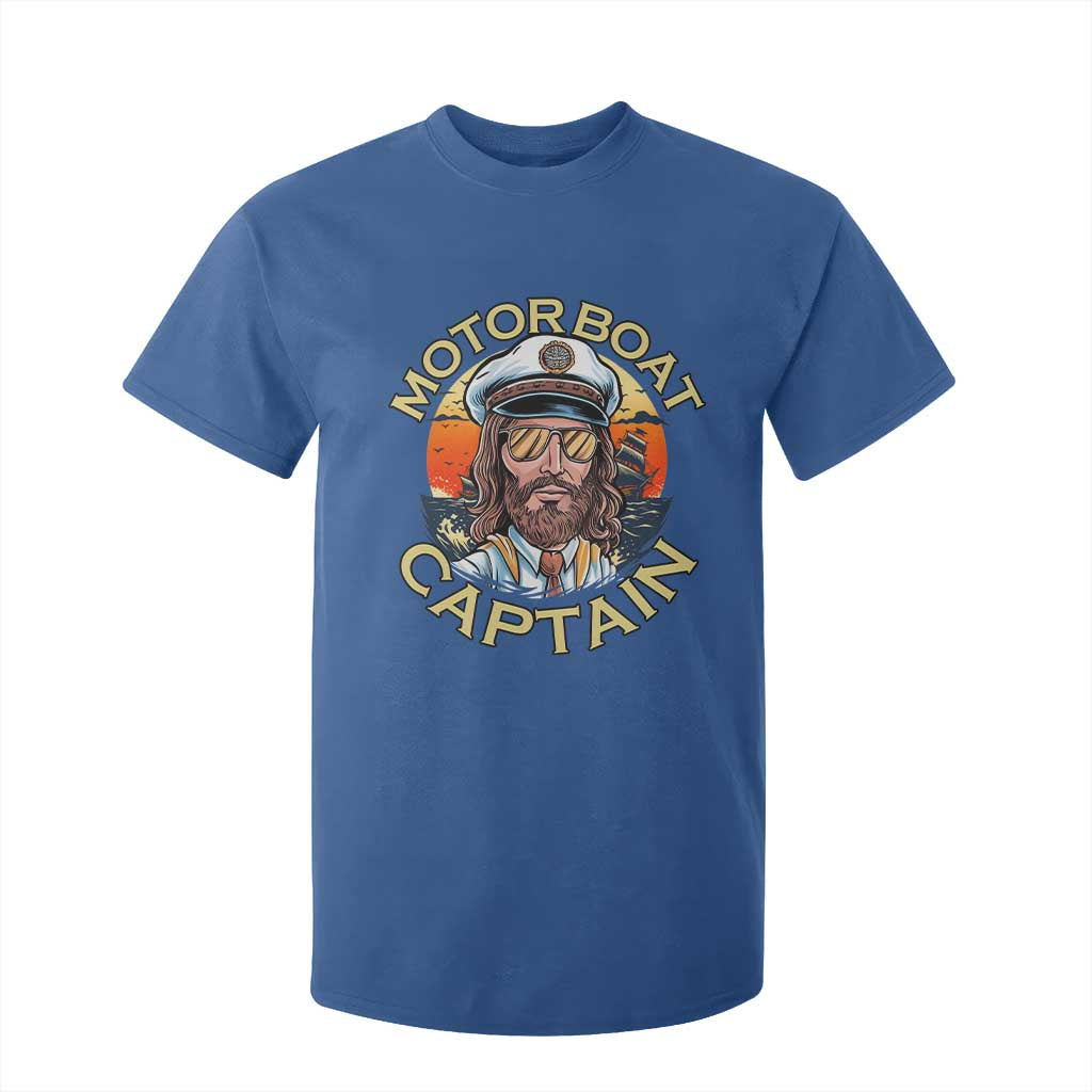 Funny Pontoon Boating Motor Boatin Lake T Shirt For Kid Motor Boat Captain TS14 Royal Blue Print Your Wear