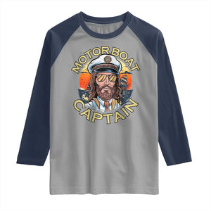 Funny Pontoon Boating Motor Boatin Lake Raglan Shirt Motor Boat Captain TS14 Sport Gray Navy Print Your Wear