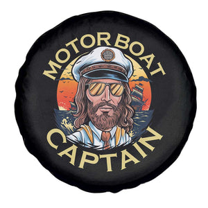 Funny Pontoon Boating Motor Boatin Lake Spare Tire Cover Motor Boat Captain TS14 Print Your Wear