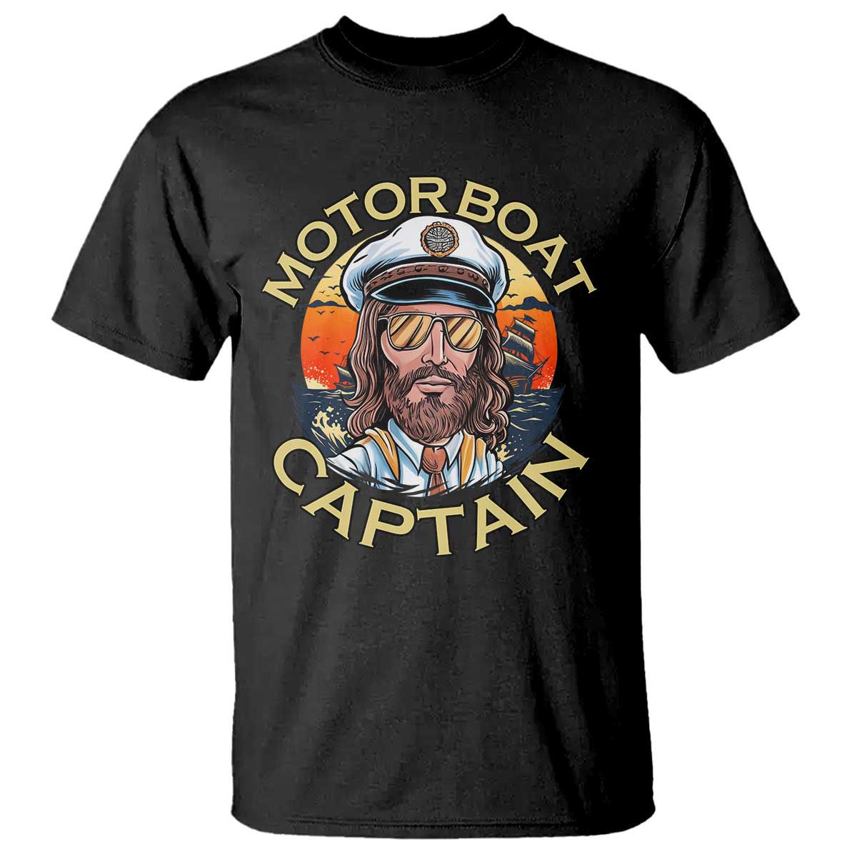 Funny Pontoon Boating Motor Boatin Lake T Shirt Motor Boat Captain TS14 Black Print Your Wear