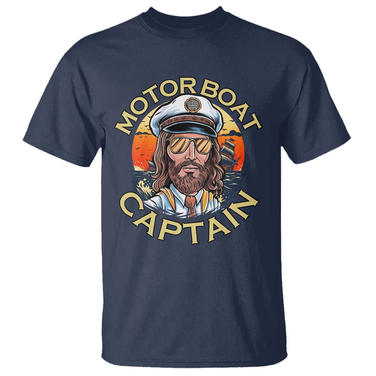 Funny Pontoon Boating Motor Boatin Lake T Shirt Motor Boat Captain TS14 Navy Print Your Wear
