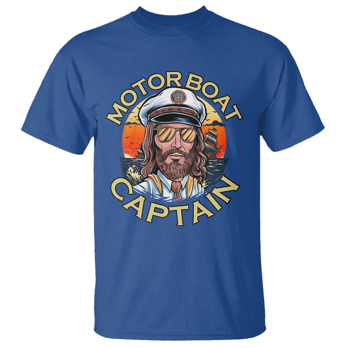 Funny Pontoon Boating Motor Boatin Lake T Shirt Motor Boat Captain TS14 Royal Blue Print Your Wear