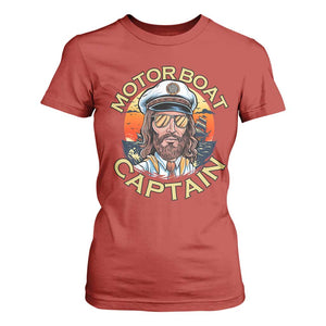 Funny Pontoon Boating Motor Boatin Lake T Shirt For Women Motor Boat Captain TS14 Red Print Your Wear