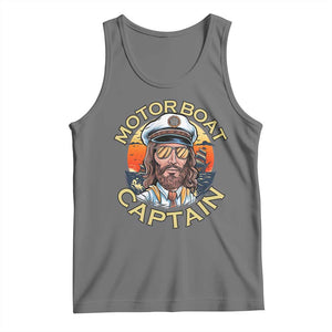 Funny Pontoon Boating Motor Boatin Lake Tank Top Motor Boat Captain TS14 Black Heather Print Your Wear