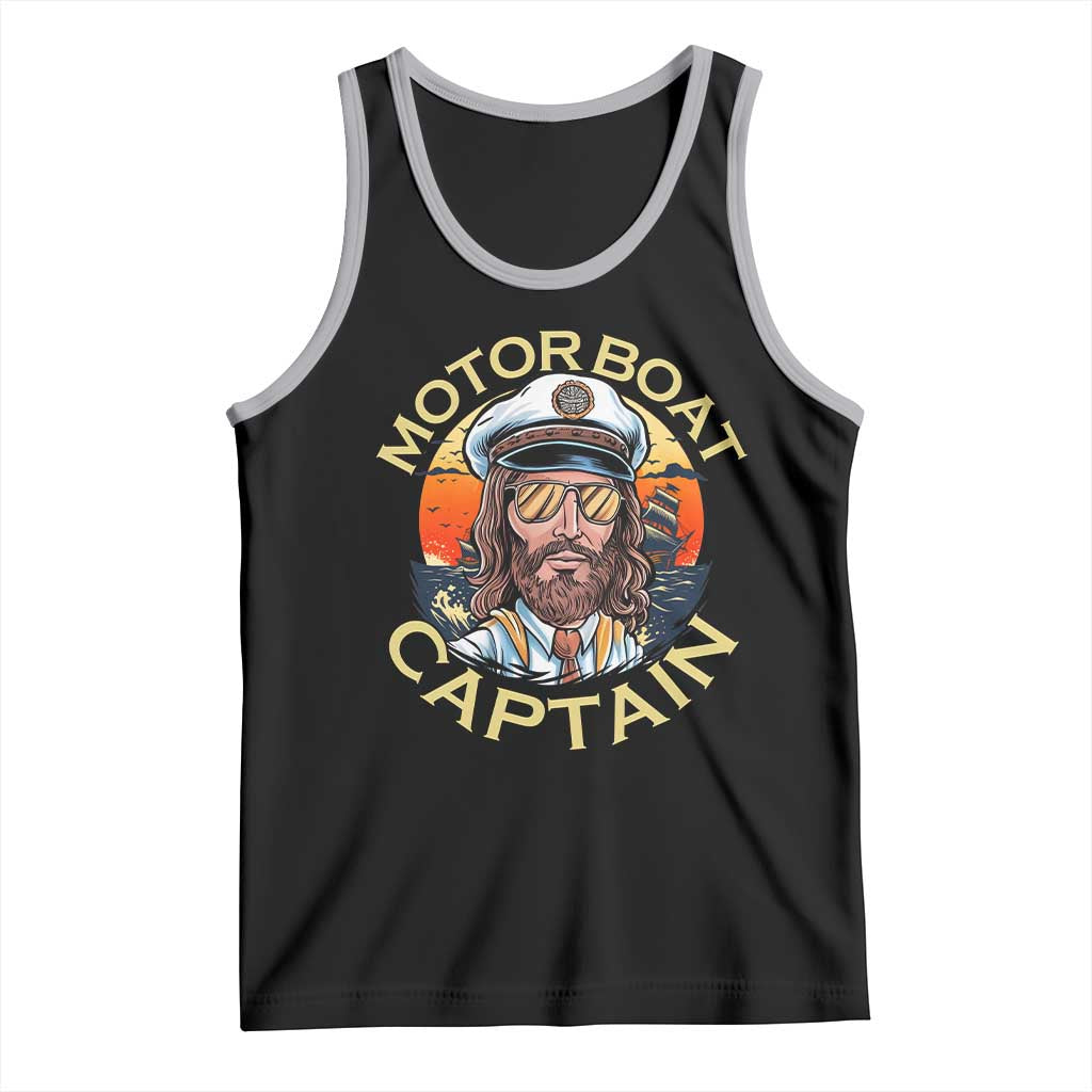 Funny Pontoon Boating Motor Boatin Lake Tank Top Motor Boat Captain TS14 Black Athletic Heather Print Your Wear