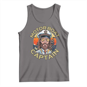 Funny Pontoon Boating Motor Boatin Lake Tank Top Motor Boat Captain TS14 Deep Heather Print Your Wear
