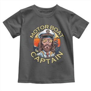 Funny Pontoon Boating Motor Boatin Lake Toddler T Shirt Motor Boat Captain TS14 Dark Heather Print Your Wear