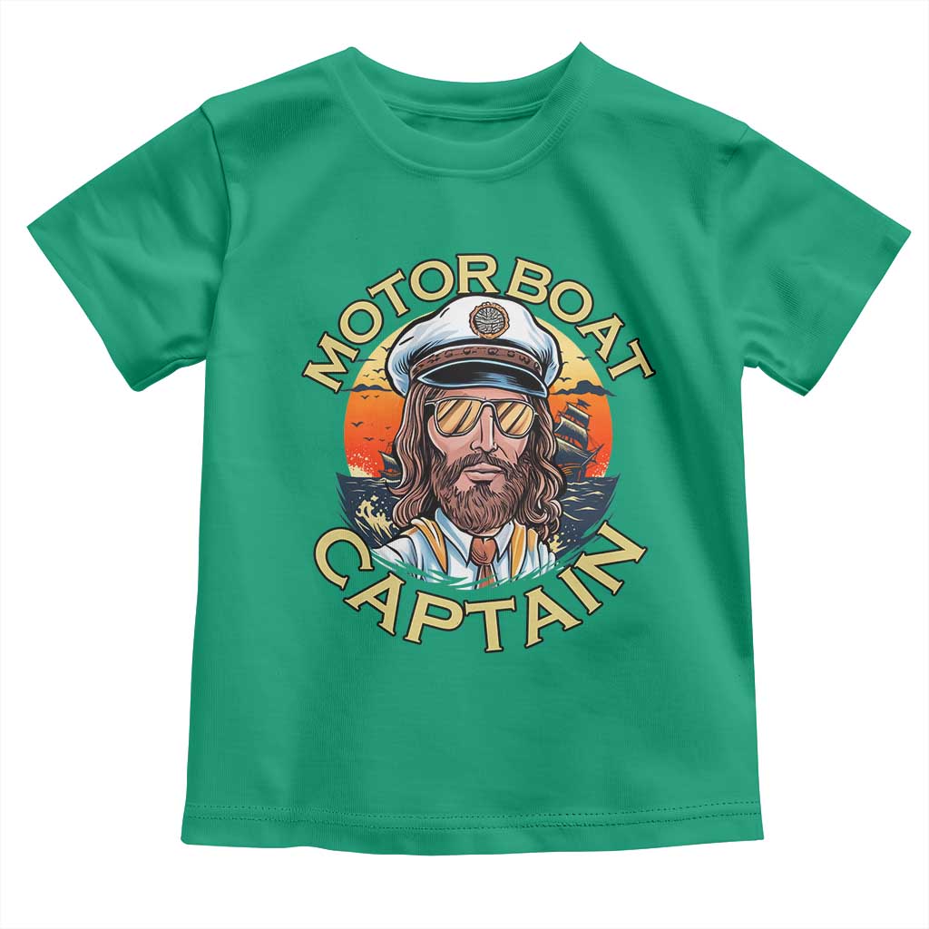 Funny Pontoon Boating Motor Boatin Lake Toddler T Shirt Motor Boat Captain TS14 Irish Green Print Your Wear
