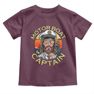 Funny Pontoon Boating Motor Boatin Lake Toddler T Shirt Motor Boat Captain TS14 Maroon Print Your Wear