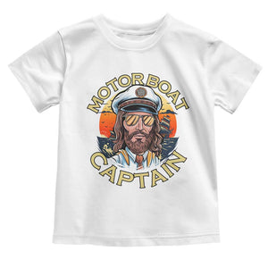 Funny Pontoon Boating Motor Boatin Lake Toddler T Shirt Motor Boat Captain TS14 White Print Your Wear