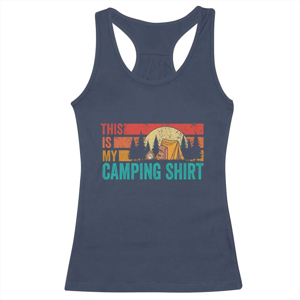Funny Camper Racerback Tank Top This Is My Camping Shirt TS14 Navy Print Your Wear