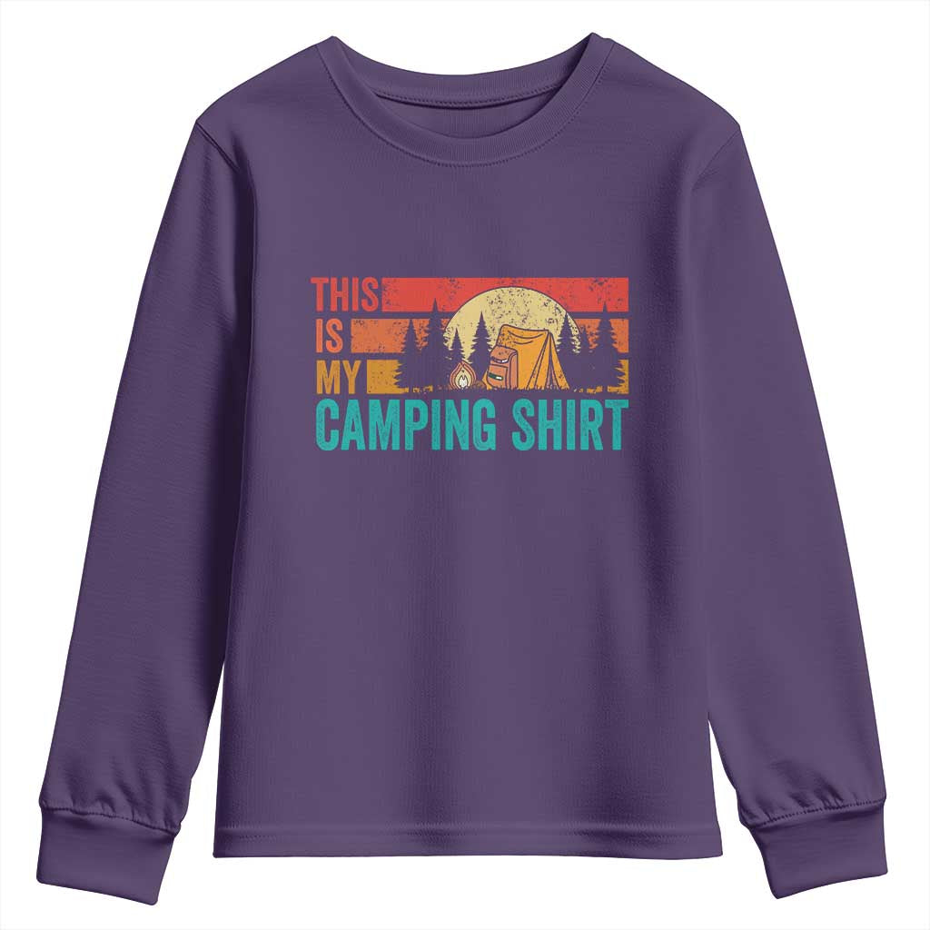 Funny Camper Youth Sweatshirt This Is My Camping Shirt TS14 Purple Print Your Wear