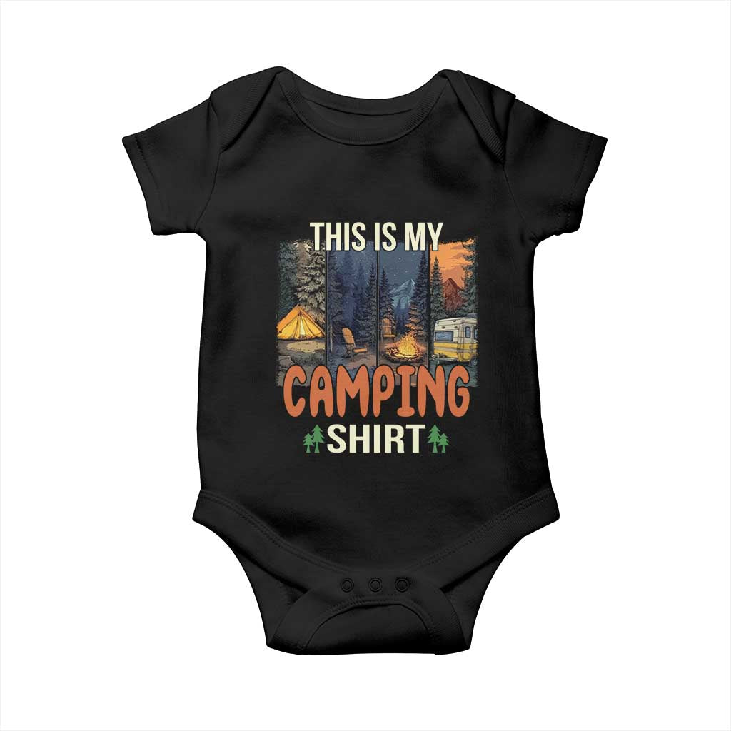 Funny Camper Glamper Baby Onesie This Is My Camping Shirt TS14 Black Print Your Wear