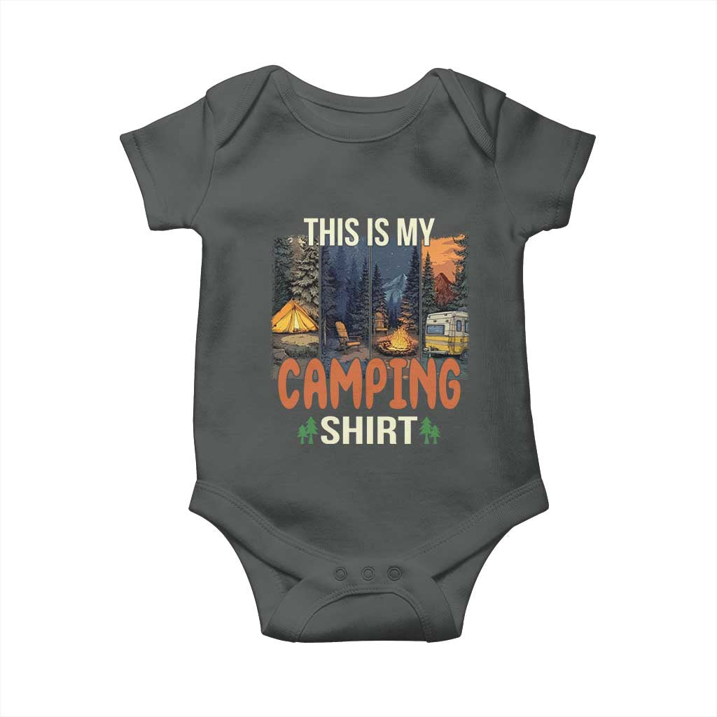 Funny Camper Glamper Baby Onesie This Is My Camping Shirt TS14 Dark Heather Print Your Wear
