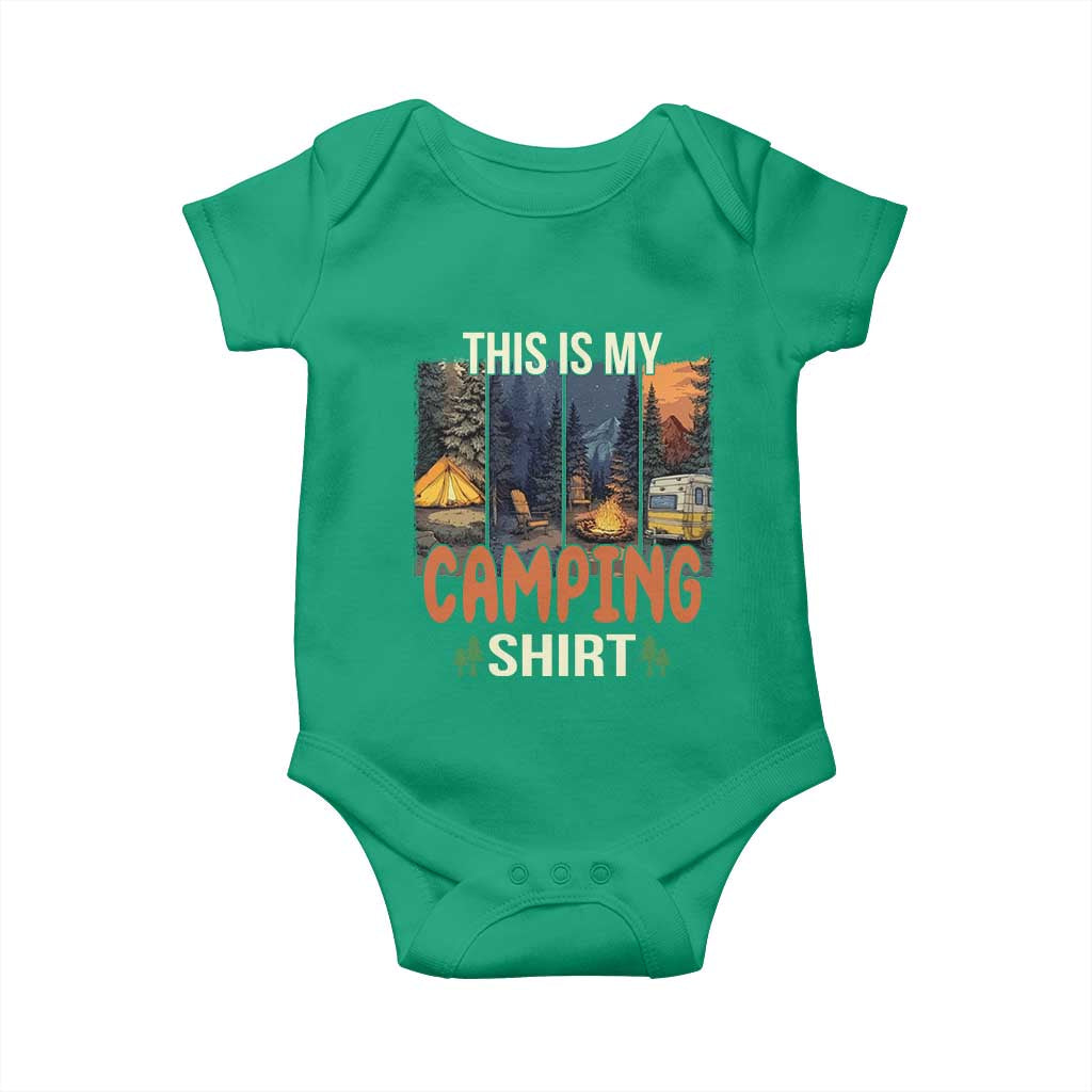 Funny Camper Glamper Baby Onesie This Is My Camping Shirt TS14 Irish Green Print Your Wear