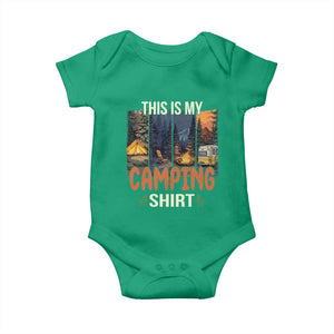 Funny Camper Glamper Baby Onesie This Is My Camping Shirt TS14 Irish Green Print Your Wear
