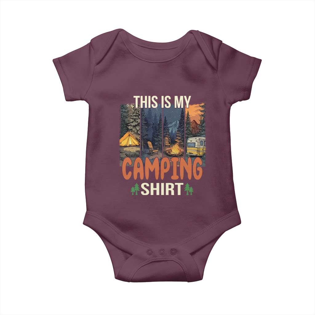 Funny Camper Glamper Baby Onesie This Is My Camping Shirt TS14 Maroon Print Your Wear