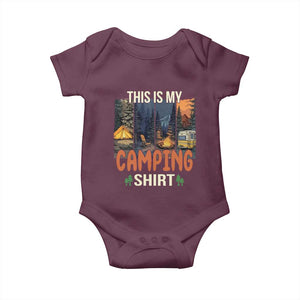 Funny Camper Glamper Baby Onesie This Is My Camping Shirt TS14 Maroon Print Your Wear
