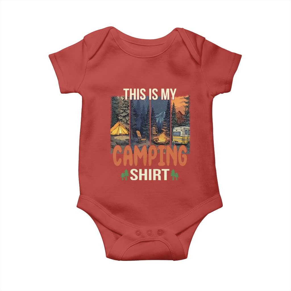 Funny Camper Glamper Baby Onesie This Is My Camping Shirt TS14 Red Print Your Wear
