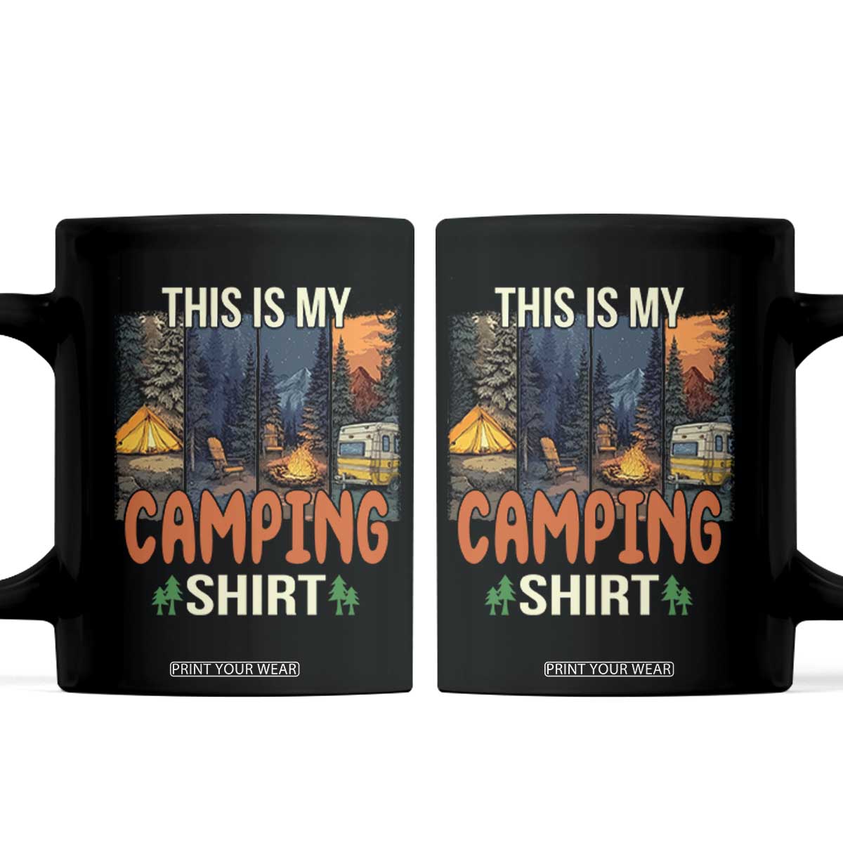 Funny Camper Glamper Coffee Mug This Is My Camping Shirt TS14 Black Print Your Wear