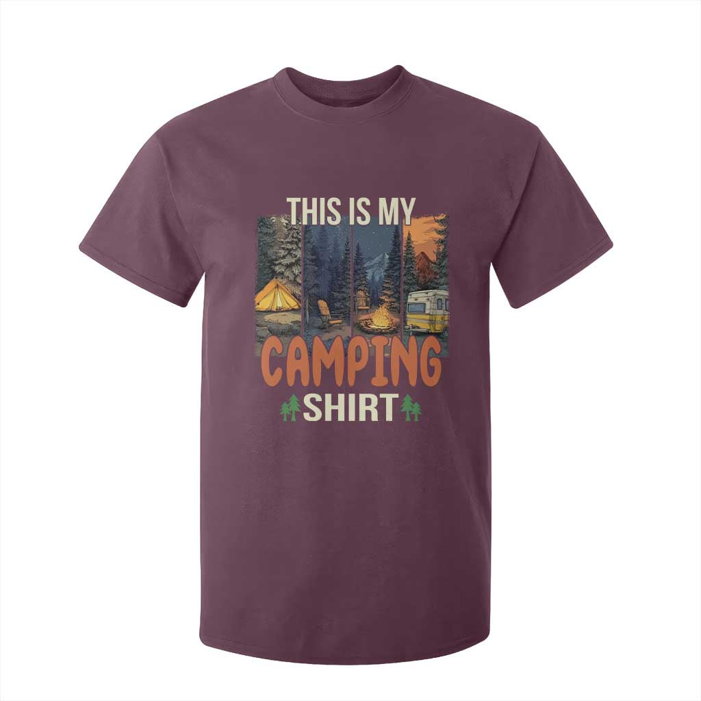 Funny Camper Glamper T Shirt For Kid This Is My Camping Shirt TS14 Maroon Print Your Wear