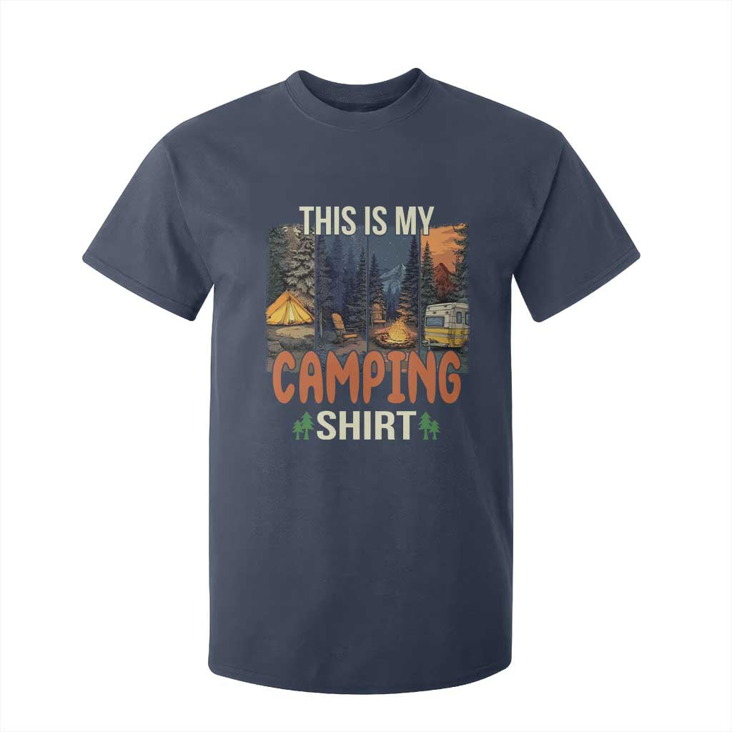 Funny Camper Glamper T Shirt For Kid This Is My Camping Shirt TS14 Navy Print Your Wear