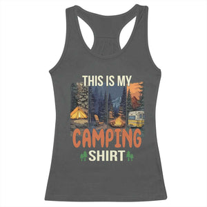 Funny Camper Glamper Racerback Tank Top This Is My Camping Shirt TS14 Dark Heather Print Your Wear