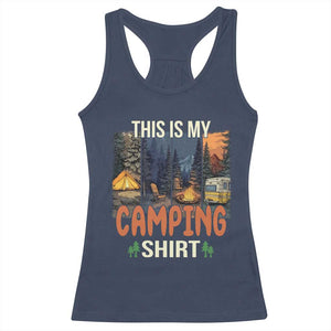 Funny Camper Glamper Racerback Tank Top This Is My Camping Shirt TS14 Navy Print Your Wear
