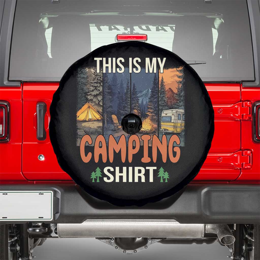 Funny Camper Glamper Spare Tire Cover This Is My Camping Shirt TS14 Black Print Your Wear
