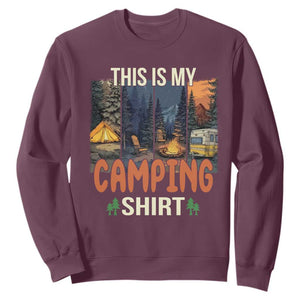 Funny Camper Glamper Sweatshirt This Is My Camping Shirt TS14 Maroon Print Your Wear