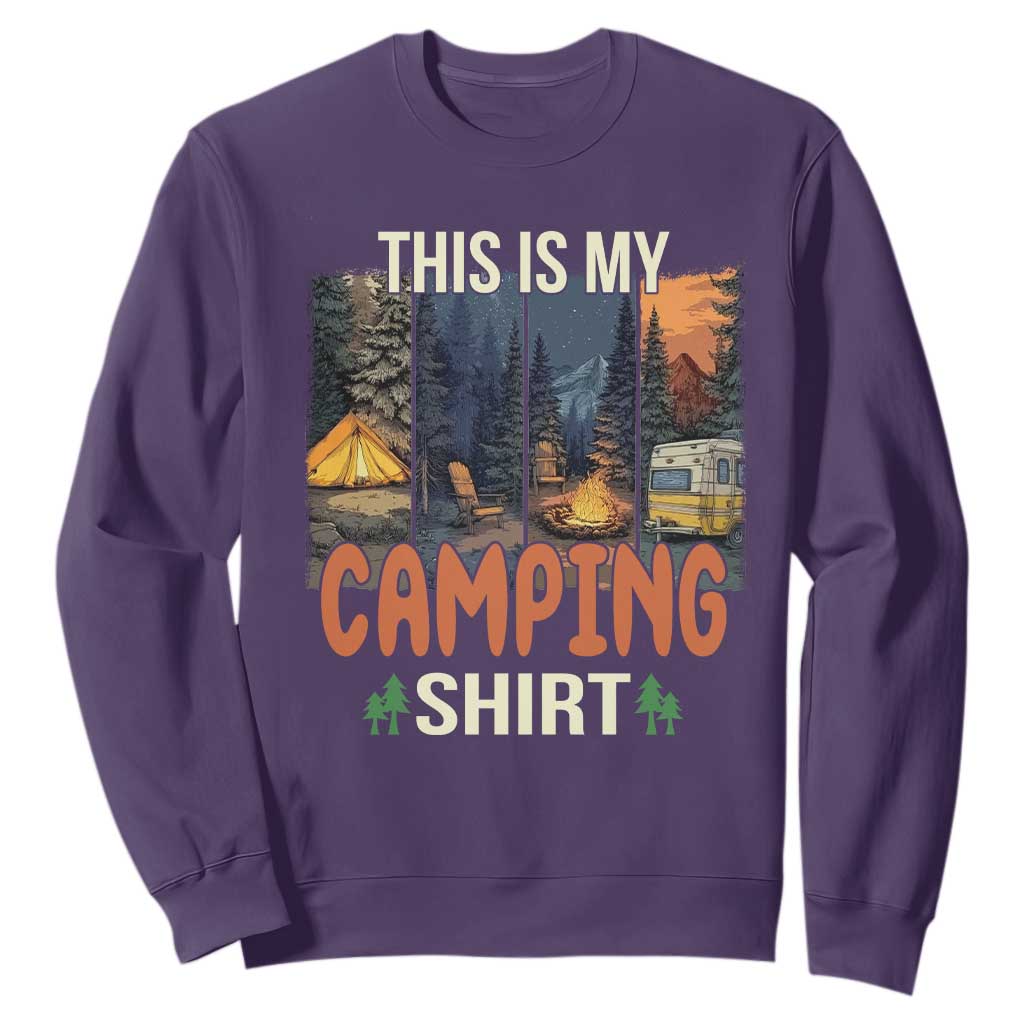 Funny Camper Glamper Sweatshirt This Is My Camping Shirt TS14 Purple Print Your Wear
