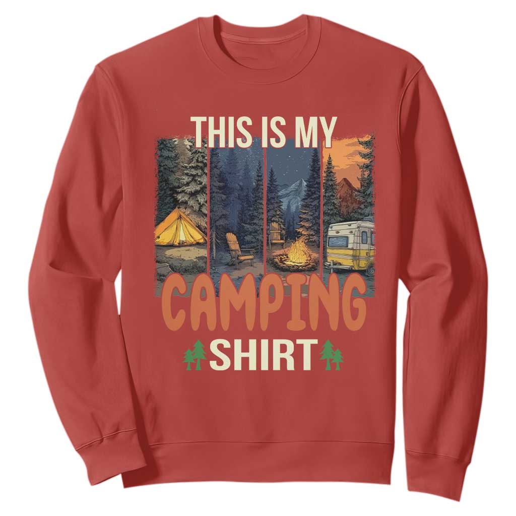Funny Camper Glamper Sweatshirt This Is My Camping Shirt TS14 Red Print Your Wear
