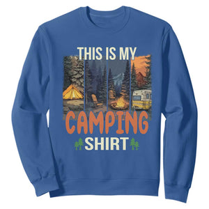 Funny Camper Glamper Sweatshirt This Is My Camping Shirt TS14 Royal Blue Print Your Wear