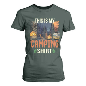 Funny Camper Glamper T Shirt For Women This Is My Camping Shirt TS14 Dark Forest Green Print Your Wear