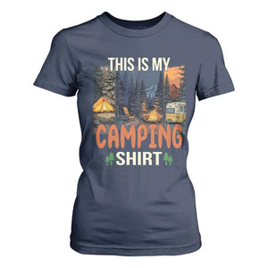 Funny Camper Glamper T Shirt For Women This Is My Camping Shirt TS14 Navy Print Your Wear