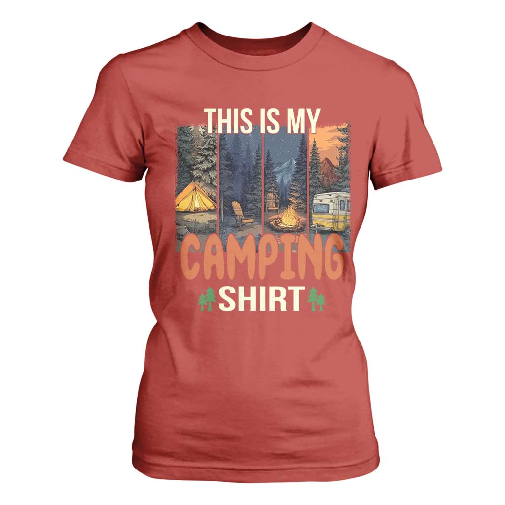 Funny Camper Glamper T Shirt For Women This Is My Camping Shirt TS14 Red Print Your Wear