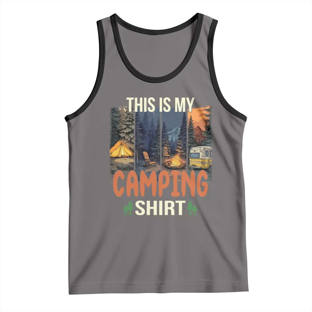 Funny Camper Glamper Tank Top This Is My Camping Shirt TS14 Deep Heather Black Print Your Wear
