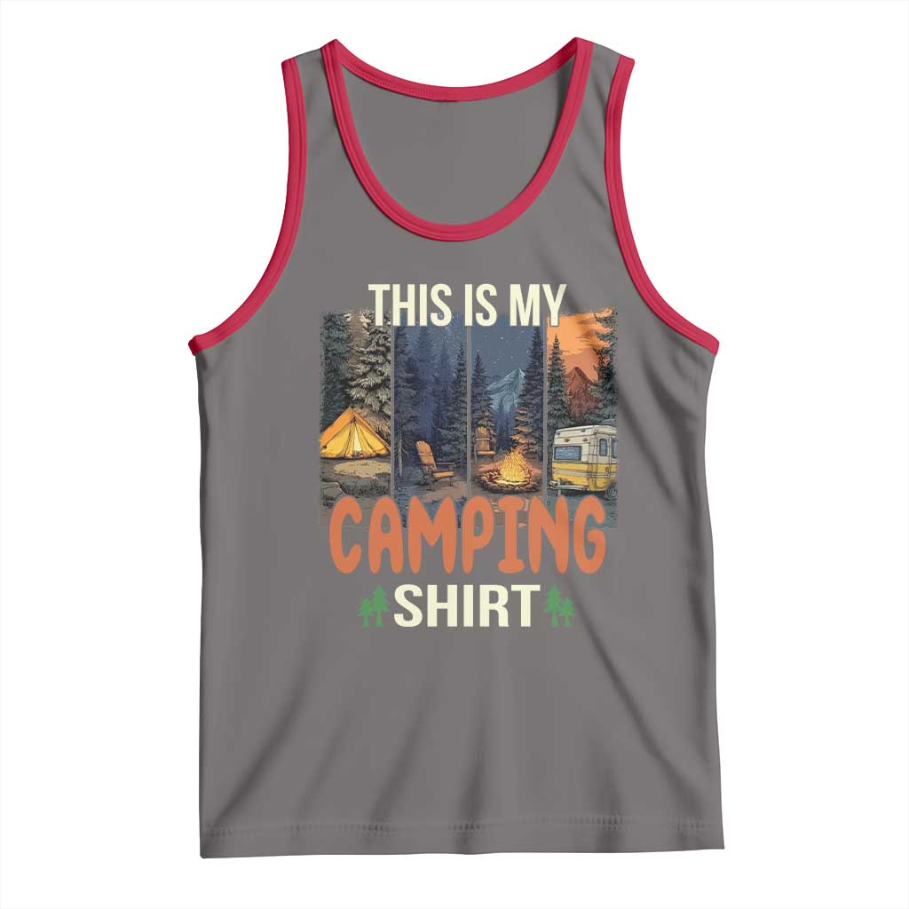 Funny Camper Glamper Tank Top This Is My Camping Shirt TS14 Deep Heather Red Print Your Wear