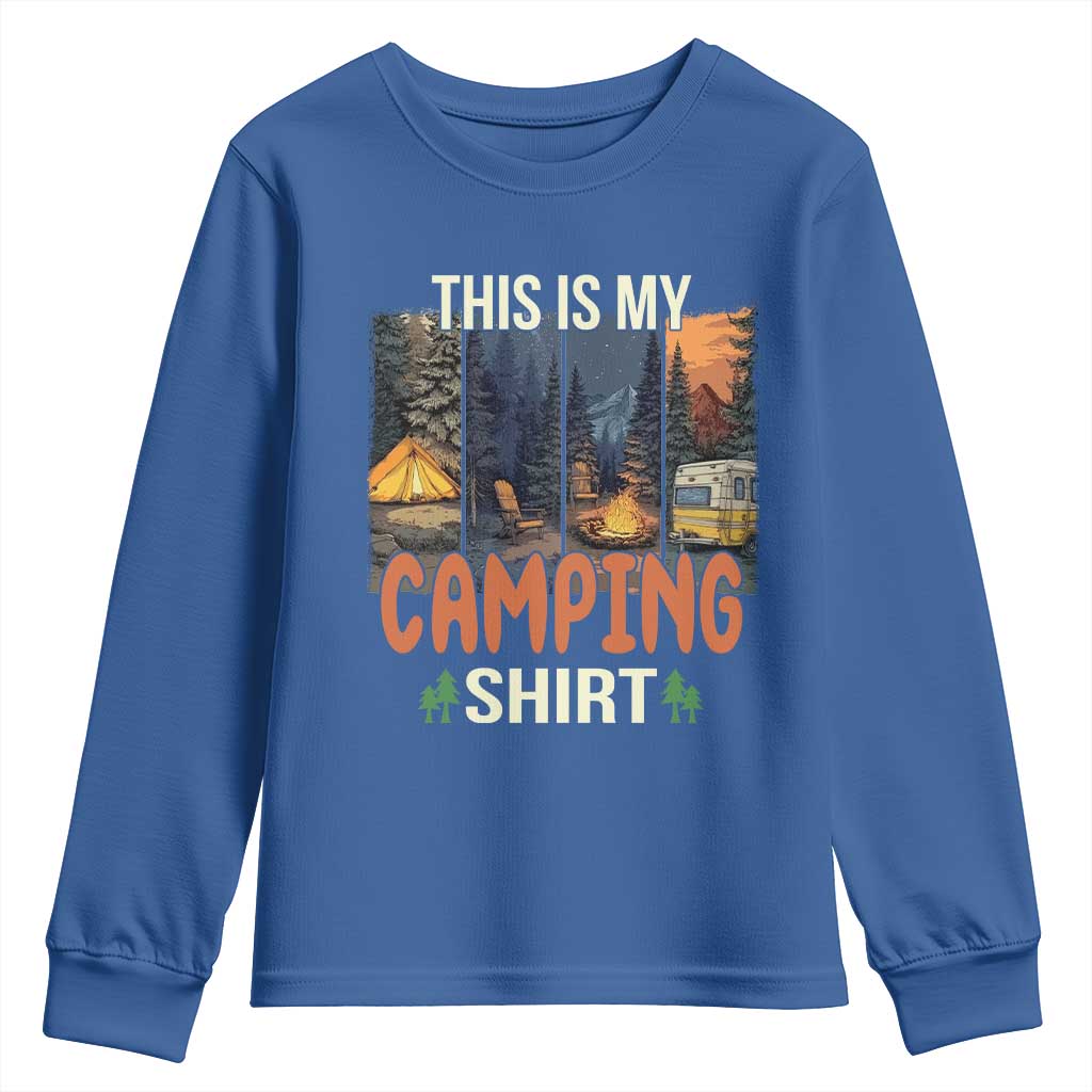 Funny Camper Glamper Youth Sweatshirt This Is My Camping Shirt TS14 Royal Blue Print Your Wear