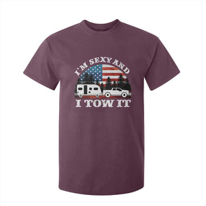 Funny Camping RV Camper Truck T Shirt For Kid I Am Sexy And I Tow It TS14 Maroon Print Your Wear